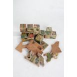 Quantity of childrens wooden building blocks and a wooden jigsaw puzzle