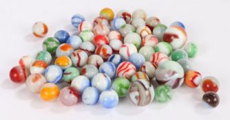 Collection of opaque glass marbles, varying colours, the largest 23mm diameter (qty)