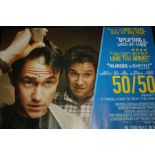 50/50 (2011) - British Quad film poster, starring Joseph Gordon-Levitt, Seth Rogen, and Anna