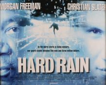 Hard Rain (1998) - British Quad film poster, starring Christian Slater and Morgan Freeman, rolled,