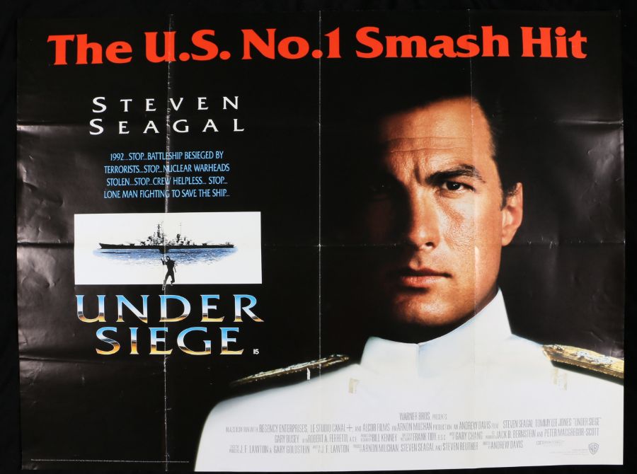 Under Siege (1984) British Quad poster, starring Steven Seagal, folded