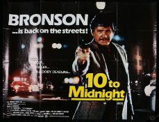 10 to Midnight (1983) British Quad poster, starring Charles Bronson, folded