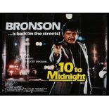 10 to Midnight (1983) British Quad poster, starring Charles Bronson, folded