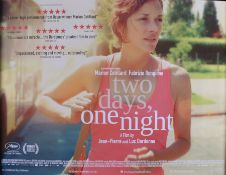Two Days One Night (2014) - British Quad film poster, starring Marion Cotillard and Fabrizio