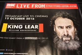King Lear William Shakespeare, advertising poster, broadcast live to cinemas 12 October 2016,
