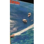 Spanish travel poster, depicting water sports, rolled, 99cm x 62cm