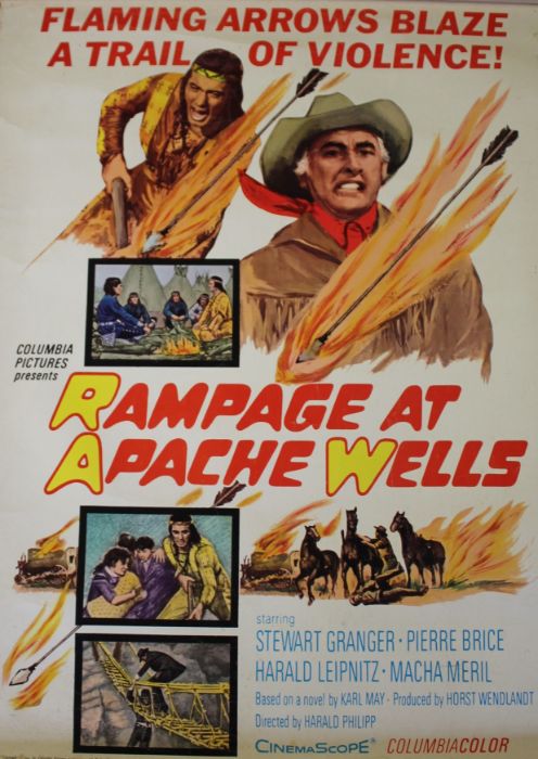 Rampage at Apache Wells (1965) - British Quad film poster, starring Stewart Granger, 76cm x 102cm,