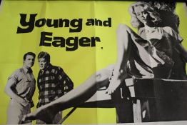 Young and Eager (1961), British quad film poster, starring Diane McBain and Arthur Kennedy,