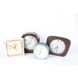 Clocks to include Smiths bakelite mantel clock, Smiths and other mantel clocks, alarm clocks etc. (