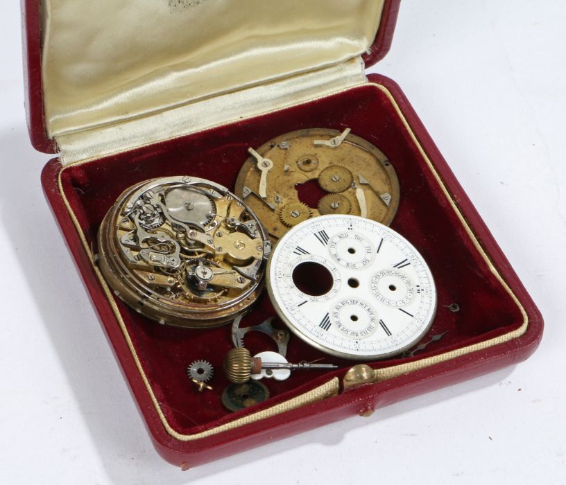 Calendar pocket watch dial and movement