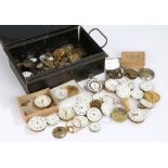 Collection of pocket watch movements, cases and dials (qty)