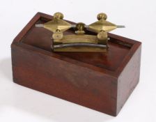 Watchmakers brass and steel turn, housed in a mahogany box
