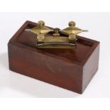 Watchmakers brass and steel turn, housed in a mahogany box