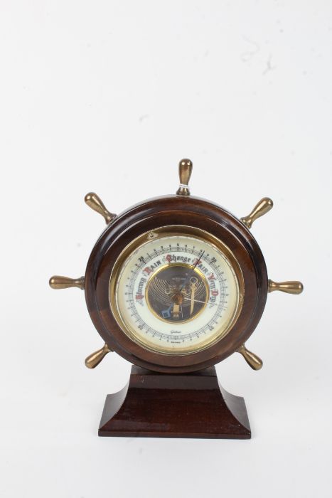 Gischard of Germany barometer, in the form of a ships wheel. 9.5cm high - Image 2 of 2