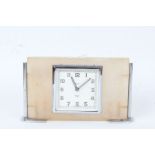 Art Deco Smiths 8 Day mantel clock, with chrome mounts, 18cm wide