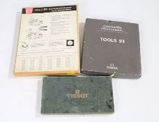 Omega Seamaster Professional Tools 93 case opener set, Tissot case opening set containing three