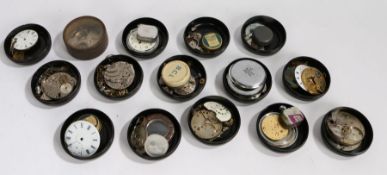 Collection of wrist and pocket watch movements, dials, cases etc. (qty)