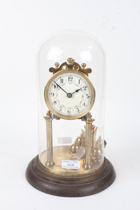 Suhren anniversary clock, the white dial with Arabic numerals and swag decoration, housed under a - Image 2 of 2