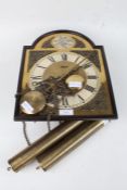 Brass Wall clock made by Hermle with Roman numerals, mask and acanthus leaf spandrels