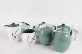 Denby Greenwheat pattern part dinner and tea service, to include teacups and saucers, tea pot,