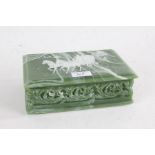 Marlestone 'Coach Scene' jewellery box, the hinged lid decorated with two horses and a figure on a