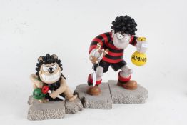 Pair of figures in the form of Denis and Gnasher, possibly resin, 30cm high & 20cm high (2)