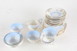 Quantity of Royal Doulton 'Juliet' teaware, to include two side plates, sugar bowl and cream jug,