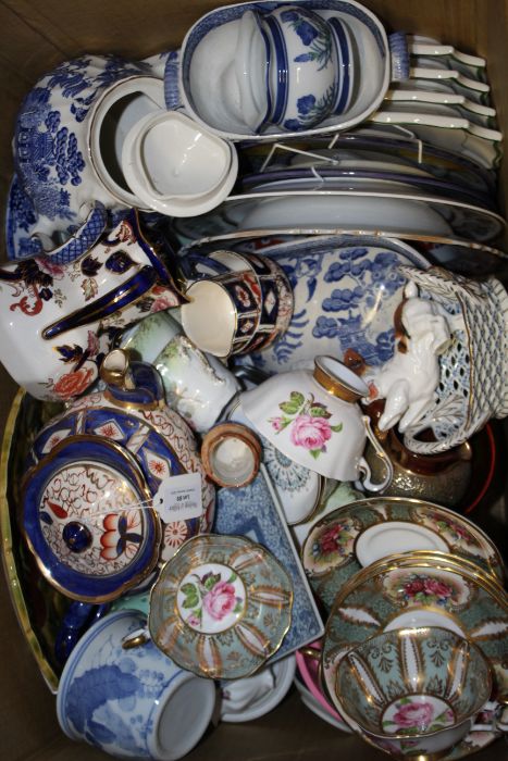 Decorative china, to include Masons Mandalay jug, Sadler blue and white transfer decorated teapot,