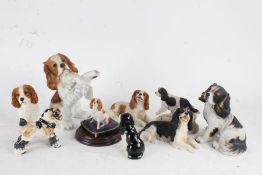 Collection of dog ornaments, the majority King Charles spaniels (qty)