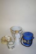 Mixed ceramics, to include a Vista Alegre porcelain champagne bucket, Scotch Ivory biscuit barrel,