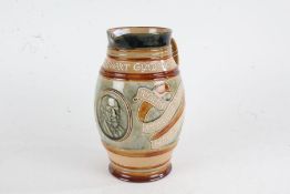 Victorian Doulton Lambeth stoneware jug, commemorating William Ewart Gladstone, with impressed marks