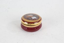 Crummles enamel musical box, playing 'Such sweet compulsion doth in music lie', the lid decorated