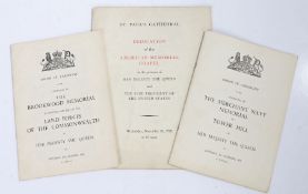 Three Order of Ceremony booklets belonging to a Merchant Navy veteran, Order of Ceremony at the