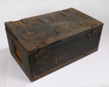 Second World War metal ammunition crate, dated 1942,containing, a selection of 1937 Pattern Webbing,