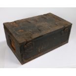 Second World War metal ammunition crate, dated 1942,containing, a selection of 1937 Pattern Webbing,