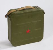 Russian Maxim Machine Gun Ammunition Box containing a quantity of link for the ammunition wrapped in