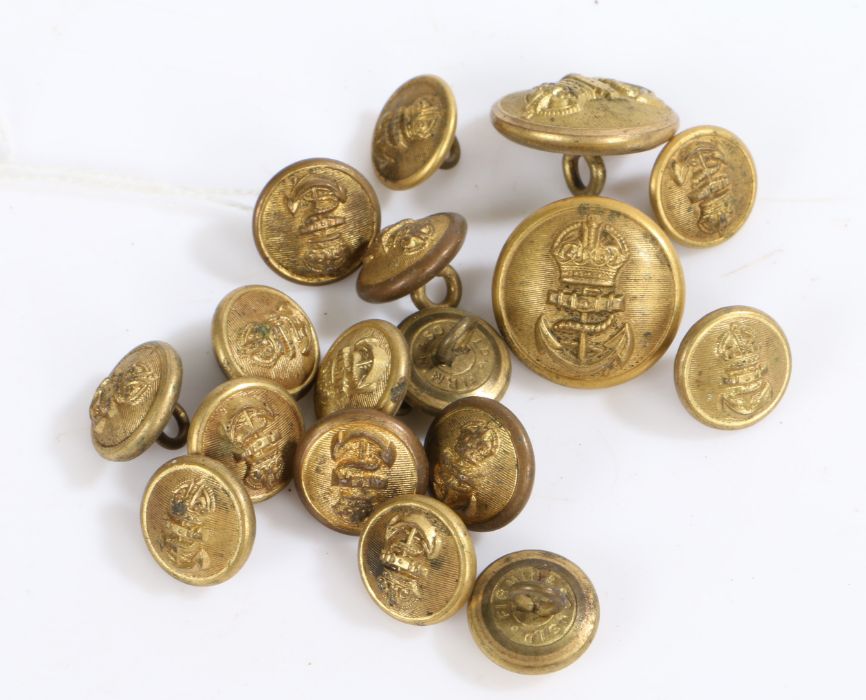 Selection of Kings crown Royal Navy buttons in gilt, (qty)