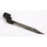 British No9 Mk1 Bayonet, superimposed 'ED' for Enfield and date 1952 stamped to the socket,