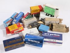 Selection of empty cardboard ammunition boxes, Magtech 9mm Luger, Lellier & Bellot 9mm, 50 Rds 9mm