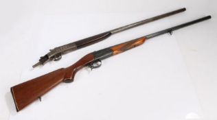 Baikal Model IJ-18 12 bore shotgun, single barrel, serial number XO4386, made in the U.S.S.R.,