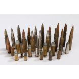 Selection of small calibre cartridge cases and projectiles, for drill/display purposes, inert, (