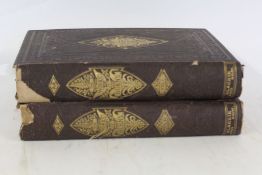 The Works of Robert Burns, two volumes, published by Blackie and Son, 1874, with gilt fern leaf