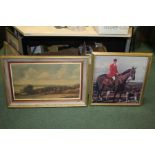 John Constable print, "Dedham Vale with Ploughmen", together with a coloured print depicting a