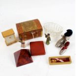 Works of art to include Queen Elizabeth II coronation box and cover, two shoe form pin cushions,