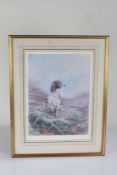 Limited edition sporting prints, to include Ian R. Oates study of a spaniel 196/500, "The Stalker'