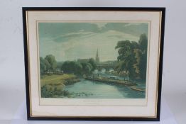 Prints to include "Staines Church with the City Stone on the Banks of the Thames", "Abingdon