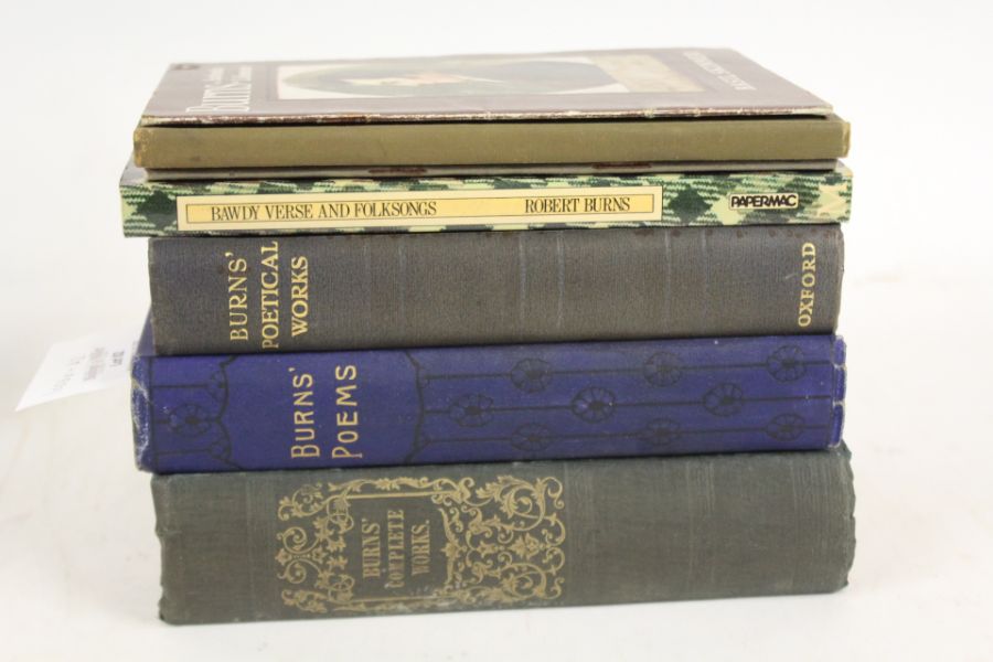 Collection of Robert Burns related books, to include Burns' complete works, bawdy verse and