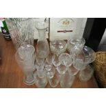 Quantity of glass ware, to include sundae bowls, various drinking glasses, large vase etc., (qty)