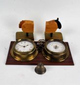 Barometer with a secondary clock dial together with a model of a sheep (2)