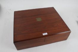 Oak cutlery box, having hinged lid, containing pewter hip flask, faux tortoiseshell box and cover,